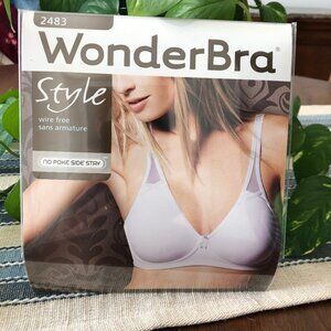 WonderBra Style W2483 Wire Free No Poke Side Stay Bra White Sz 38B NWT